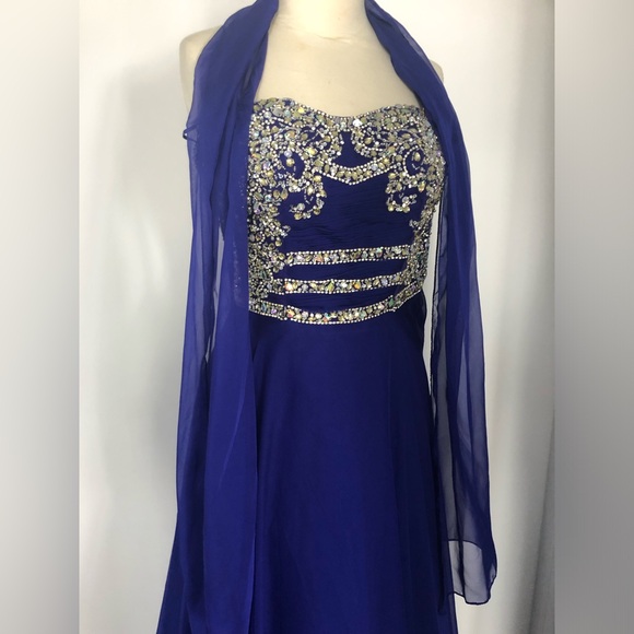 Brand NEW Size 4 Rianna Couture Royal Blue Dress - Picture 7 of 9